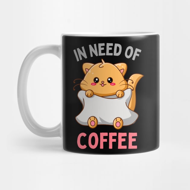 In need of coffee lover coffee addict Funny tired exhausted kitty by BoogieCreates